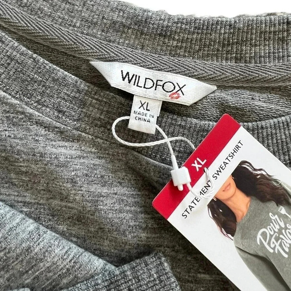 Wildfox Gray Pour Favor Statement Sweatshirt XL - Picture 4 of 4